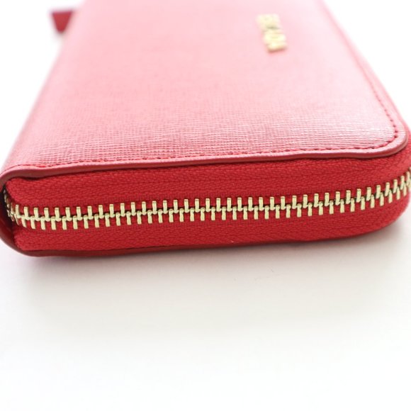 Escada Leather Zip Clutch Logo Wallet in Cherry Red - Picture 6 of 13